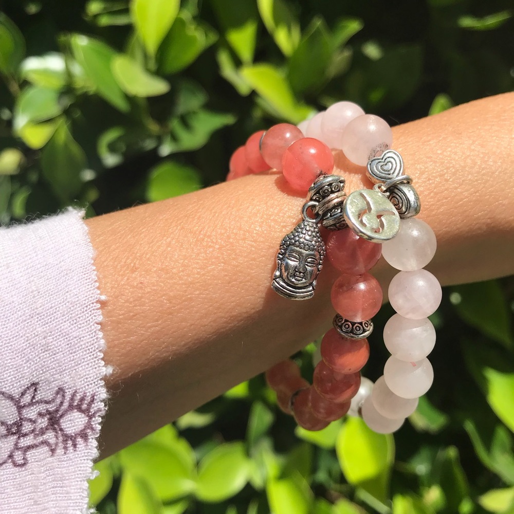 Cherry Quartz Buddha Bracelet - Picture 3 of 4